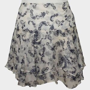 BELLUM %100 Silk Mini Fit & Flare Tiered Handkerchief Skirt Size 4